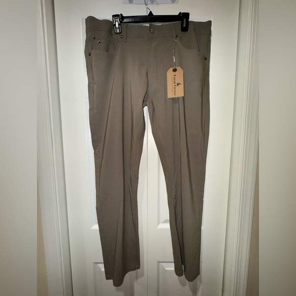 Tailor Vintage Canaan Conn orig Perfo. Tech Pants Size 38x30 Mushroom. NWT - Picture 1 of 9